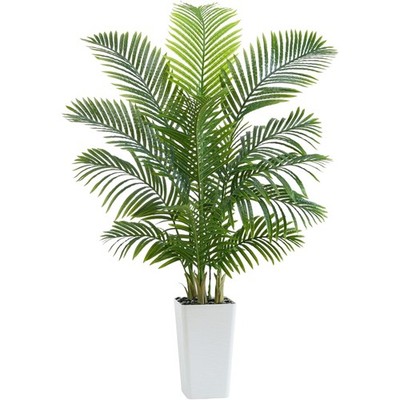150cm Künstliche Palme Groß Weiß Kunststoff Wohndeko Pflanzen Dekoration