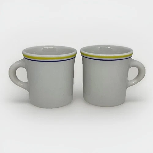 (2) Vintage Homer Laughlin HLC Heavy Restaurant Ware Coffee Diner Mugs Cups **