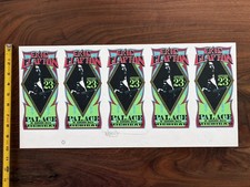 Uncut sheet of 5 Eric Claption handbills, Detroit 1995, signed by Mark Arminski