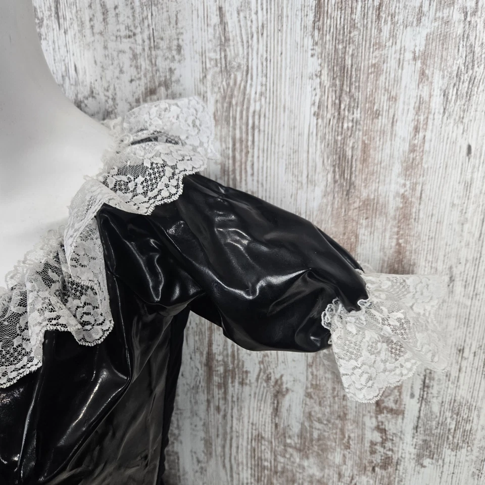 NWT VTG Size MED XTC Leather French Maid Teddy Cos Play Lingerie Or Gay Sissy - Image 4 of 4