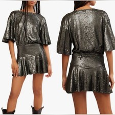 NEW Free People Manuka Sequin Sliver Minidress Sz XS
