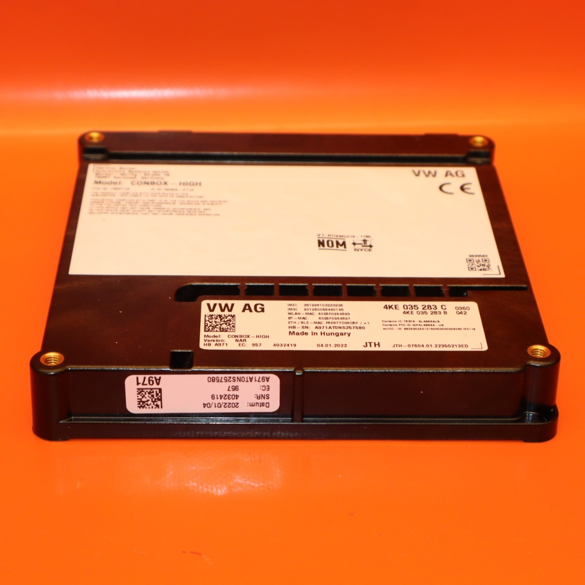 BENTLEY BENTAYGA EMERGENCY CALL CONTROL MODULE 2020-2023 2024 4KE035283C OEM