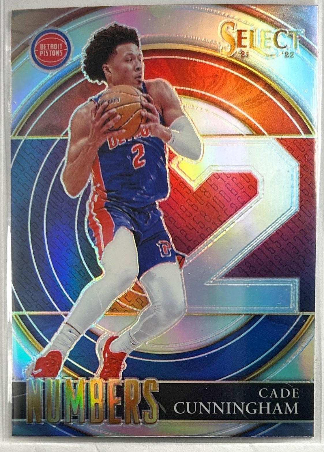 2021-22 Select #40 Cade Cunningham Select Numbers Silver Prizms Detroit Pistons
