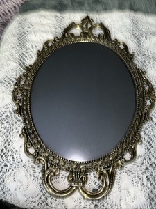 Vintage Brass Victorian Oval Glass Picture Frame. Full measurements  17" x 12