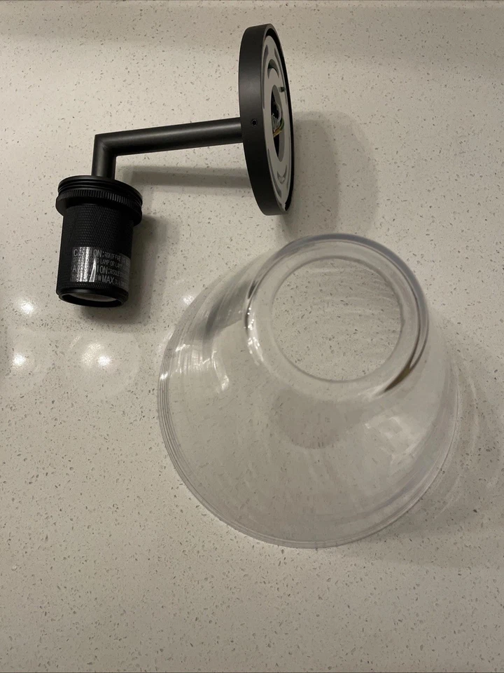 Restoration Hardware Utilitaire Funnel Shade Sconce Bronze Charcoal 8 Inch - Image 4 of 4