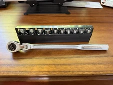 Craftsman 3/8" Swivel Head Ratchet Vintage 42794 & 10 Piece 6 Point Socket Set