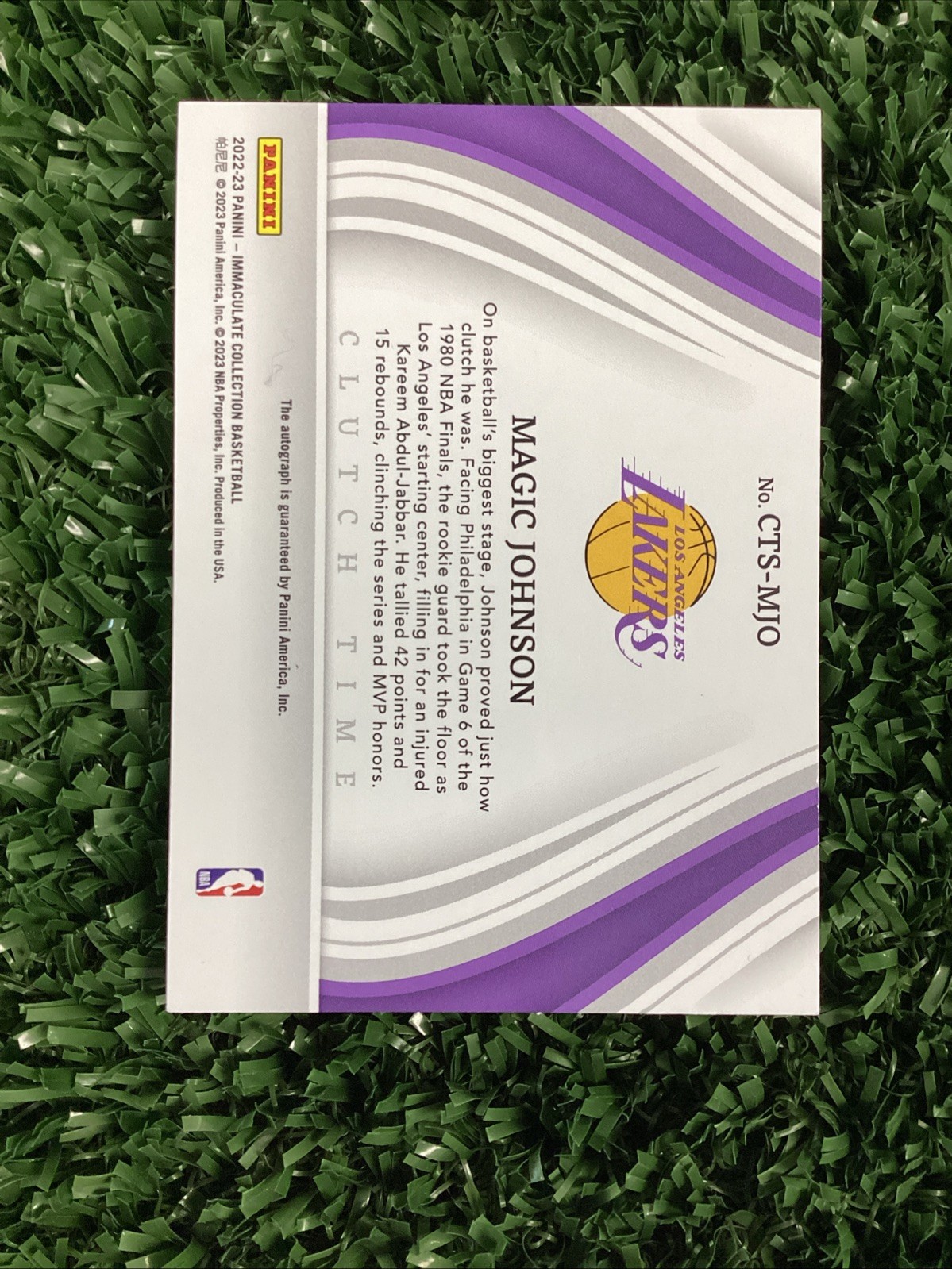 Magic Johnson 2022-23 Panini Immaculate Collection Clutch Time Auto /10 -MC view 8