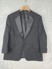 Jos A Bank Tuxedo Jacket Mens 46S Black Satin Lapel Blazer Formal Wedding