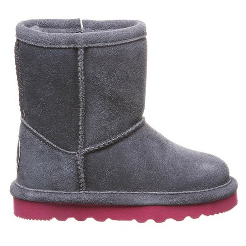 NEW BEARPAW TODDLER KIDS ELLE ZIP SHORT CHARCOAL BOOTS US 8K S/N 96730 - Picture 2 of 4