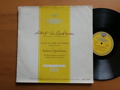 DGM 18099 Beethoven Violin Concerto Wolfgang Schneiderhan Van Kempen DG Tulip EX