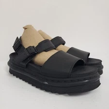 Doc Martens Womens Voss Y2K Platform Sandals Size 8 Black Grunge Punk Edgy Goth