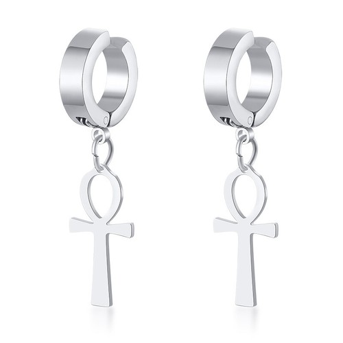 Pendientes Silver Rock para Hombre Colgantes Clip Perforación Perforación Orejas Gotas Aro Colgante Regalo - Imagen 16 de 57