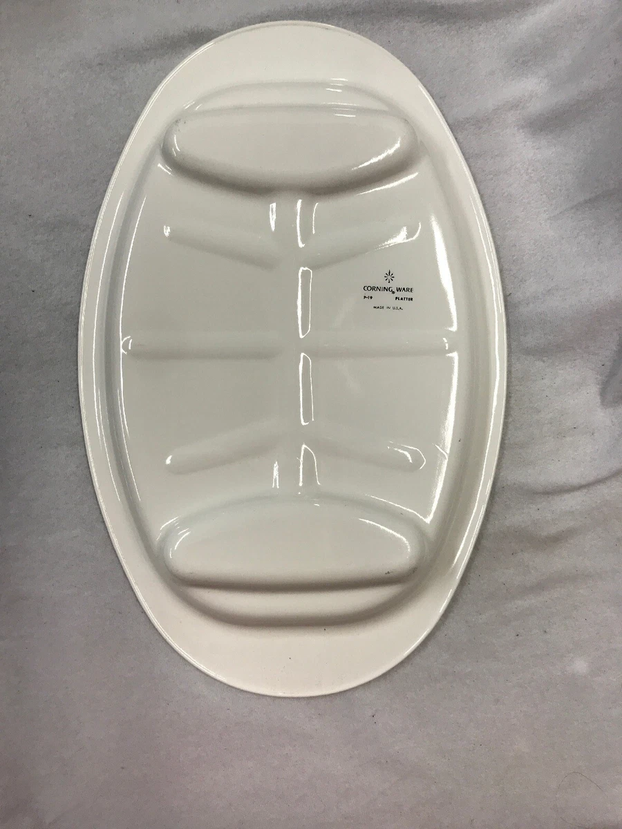 Vintage Corning Ware Blue Cornflower Meat Platter P 19 16 1 2 x 10 1 2