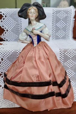 *RAR* Antike Goebel 5'' Half Doll Elsass Bauernmädchen mit Lancome Puderbasis 