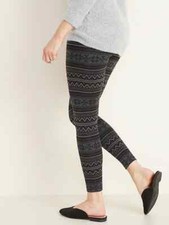 NWT Old Navy Mid-Rise Printed Jersey Leggings Pants Fair Isle Snowflake Women S