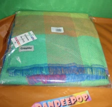 Crayola Kohl's Collaboration Adult Green Blue Plaid Blanket Scarf