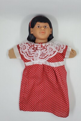 VP1 Vintage Learning Resources Hispanic Daughter Girl In Red Dress Hand Puppet