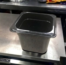 Cambro Camwear 1/6 Size x 6" Deep Black Food Pans - EN 631-1, 66CW. Food Service