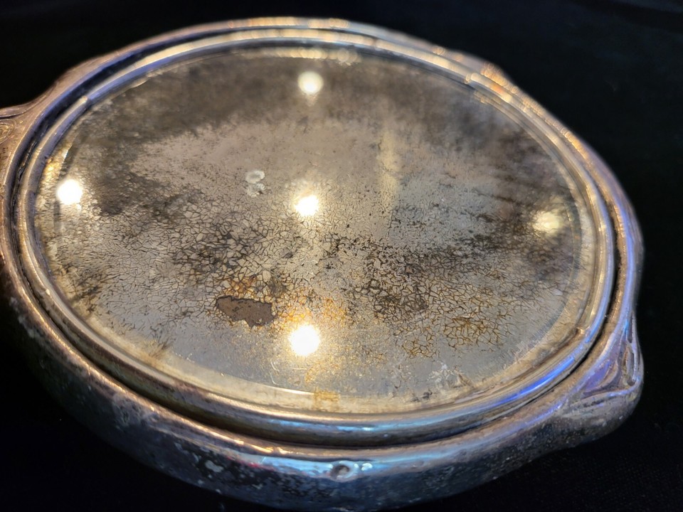UNGER BROS ART NOUVEAU VICTORIAN STERLING SILVER HAND MIRROR EVANGELINE ...