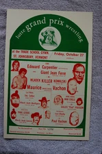Andre The Giant AKA Giant Jean Wrestling Poster 1973 Lutte Grand Prix Vermont