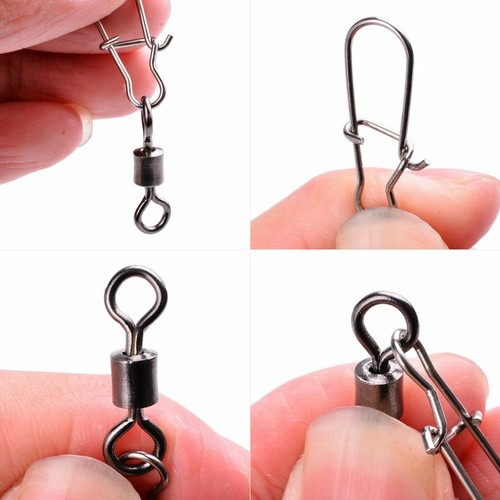 Fishing Rolling Connector Fishing Connector Swivels Interlock Pin Snap - Picture 5 of 15