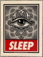 SLEEP Justin Kamerer ANGRY BLUE Limited Ed Signed/Numbered SCREEN PRINT poster