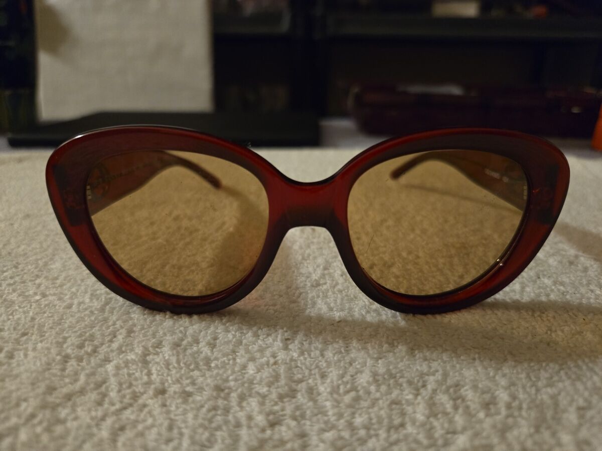 VTG 1970s Gucci Beige Brown tinted Cat Eye Glasses Italy GG VTG 1970s Gucci Beige Brown tinted Cat Eye Glasses Italy GG