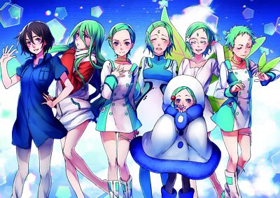 Anime eureka seven girls green hair group of women Custom Gaming Mat Desk