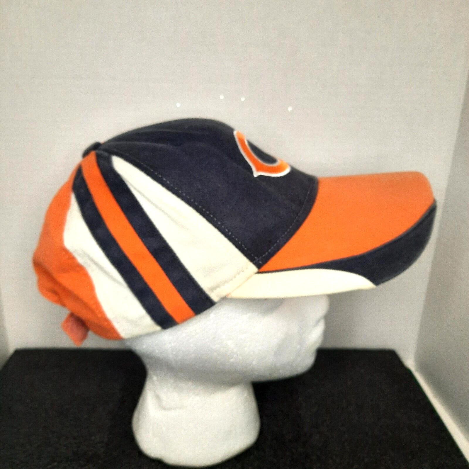 VTG Chicago Bears Y2K football Baseball Hat/Cap Hook and Loop Colorblock AOP