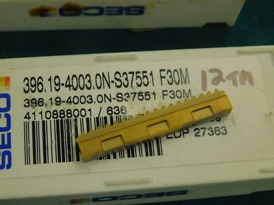 Seco 396.19-4003.ON F30M Carbide Thread Mill Insert 12 TPI