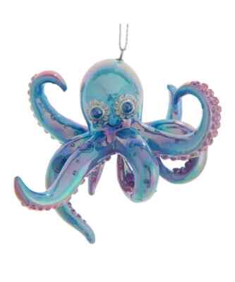 Kurt Adler 4'' Resin Colorful Octopus Nautical Coastal Christmas Ornament E0987