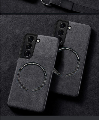 Luxury Suede Magsafe Wireless Charge Case For Samsung S25 S24 S23 S22 S21 Ultra