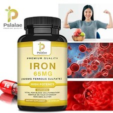 Iron (Ferrous Sulfate) 65mg - Anti-fatigue,Relieve Anemia,Support Erythropoiesis
