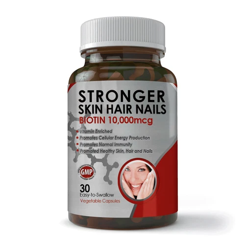Biotin 10000mcg Healthy Hair Skin Nails Support Dietary Supplement 30 Capsules