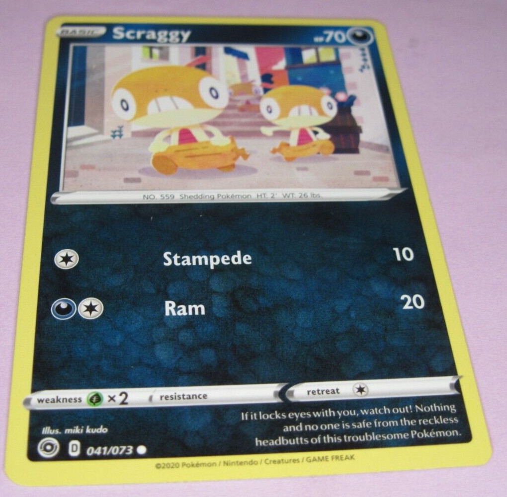 SCRAGGY 2020 BASIC POKEMON CARD - CHAMPION'S PATH - 41/73