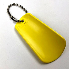 Tupperware Key Chain with Small 3" Yellow Shoe Horn no. 1225-6 Ball Chain