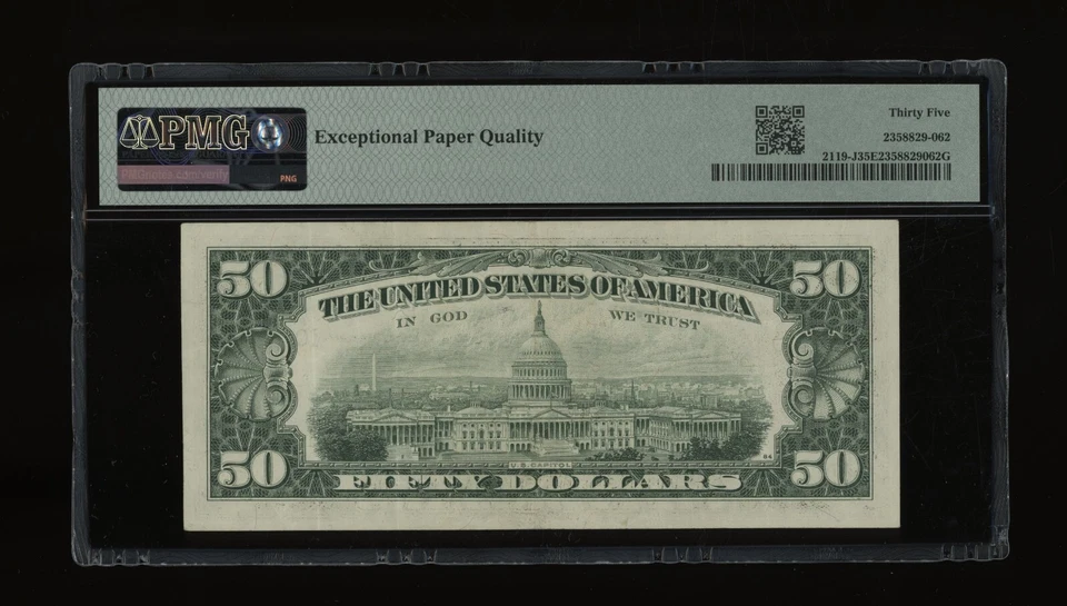 DBR 1977 $50 FRN Kansas City Fr. 2119-J PMG 35 EPQ Serial J06781546A - Image 2 of 2