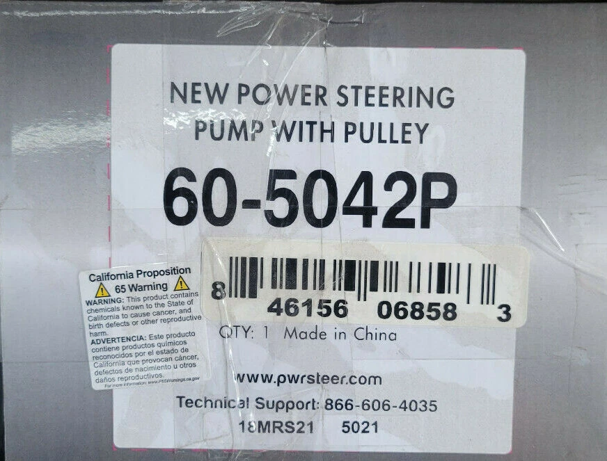NEW PWR STEER 60-5042P POWER STEERING PUMP FRONT - Image 2 of 2