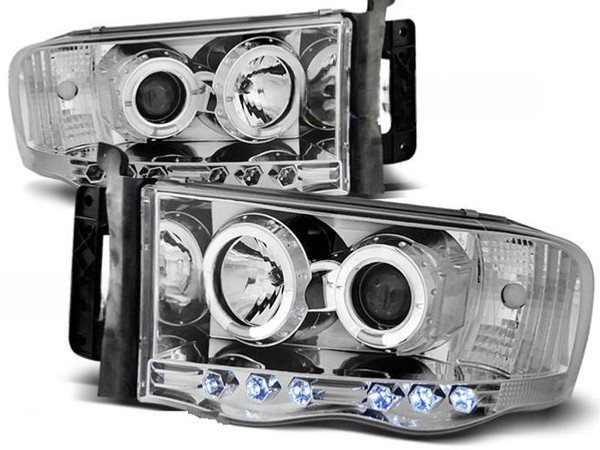 Scheinwerfer Paar Dodge Ram 02-06 Angel Eyes Chrom-image