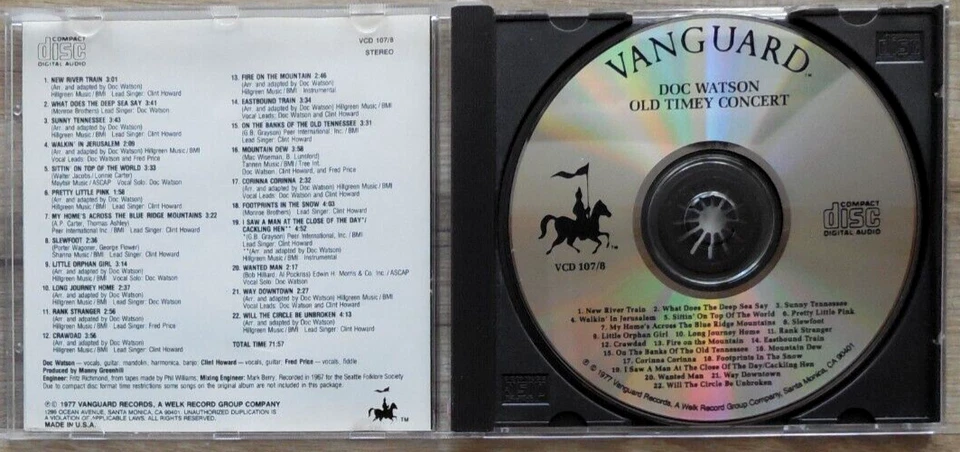Doc Watson - Old Timey Concert - Old Country Music CD - Bild 2 von 2