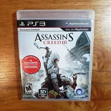 Assassin's Creed III, 2012, PS3, Playstation 3 - CIB Complete in Box
