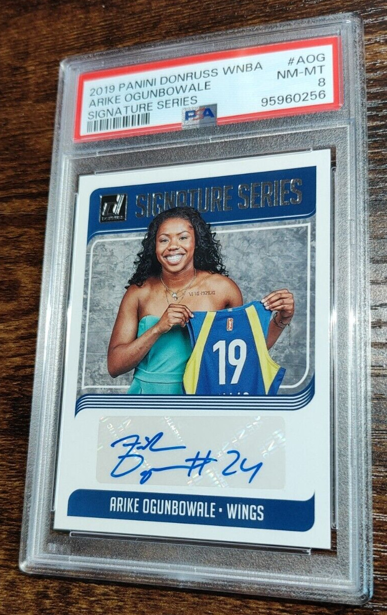 2019 Donruss WNBA Arike Ogunbowale Rookie Signature AUTO PSA 8 RC