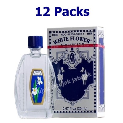 12 Flacons Huile De Massage White Flower 20 Ml - Ingrédients Naturels (menthe, Menthol) - Exp. 09/2026