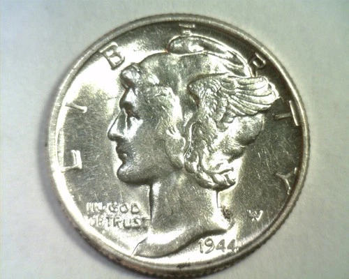 1944 MERCURY DIME CHOICE ABOUT UNCIRCULATED+ CH. AU+ NICE ORIGINAL COIN 99c SHIP