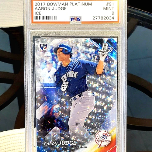 💥POP 62!💥 Aaron Judge - ROOKIE - 2017 Bowman Platinum - Ice - PSA 9 YANKEES