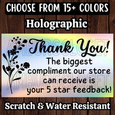 50 THANK YOU STICKERS 2.25" LABELS SMALL BUSINESS SHIPPING SCRATCH RESISTANT