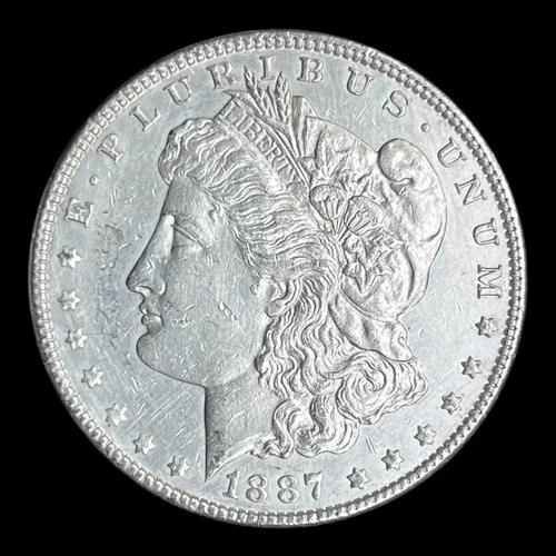 1887 Morgan Silver Dollar, AU