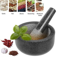 Large Pestle and Mortar Set Granite Stone Spice Herb Crusher Grinder DIY Vintage