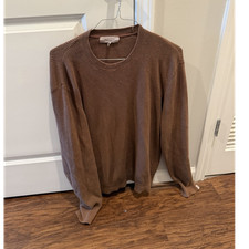 Rag Bone Mens Brown Solid Knit Crew Neck Long Sleeve Pullover Sweater Xl