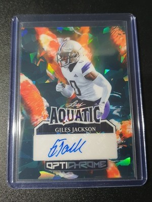 Giles Jackson - Leaf Optichrome 2025 - Eagles - Aquatic Cracked Ice - Auto - 1/1